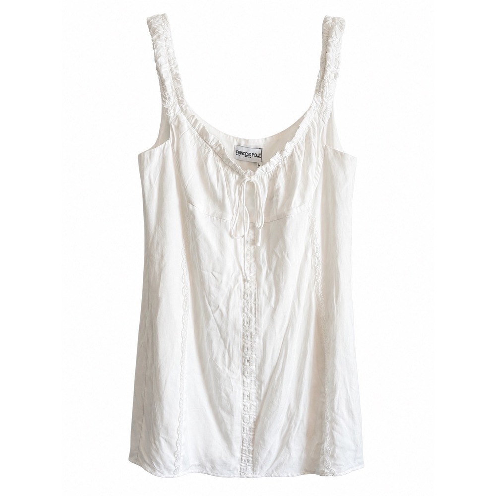 Princess Polly Triket Mini Dress White Size 10 NWT Romantic Lace Party Dress - Picture 2 of 9